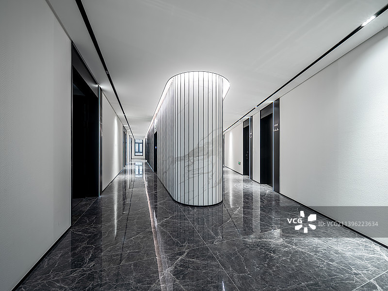 写字楼走廊45度视角图片素材