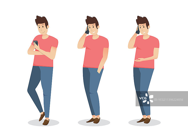 男人在用电话与人交谈图片素材