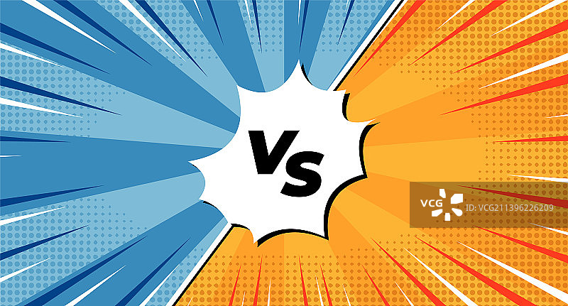 漫画风格VS字母对决logo图片素材