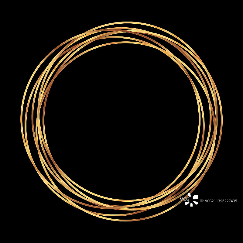 金色圆形标签标志设计元素框架图片素材