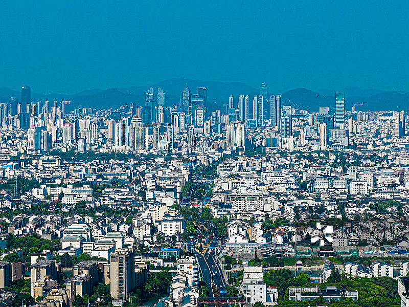 江苏苏州，远眺高新区图片素材