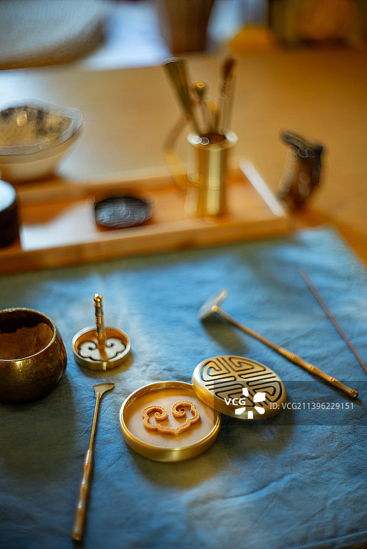 中国传统香道器物特写图片素材