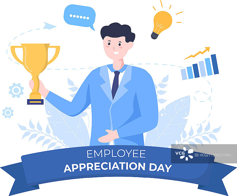 快乐员工感恩日卡通赠品图片素材