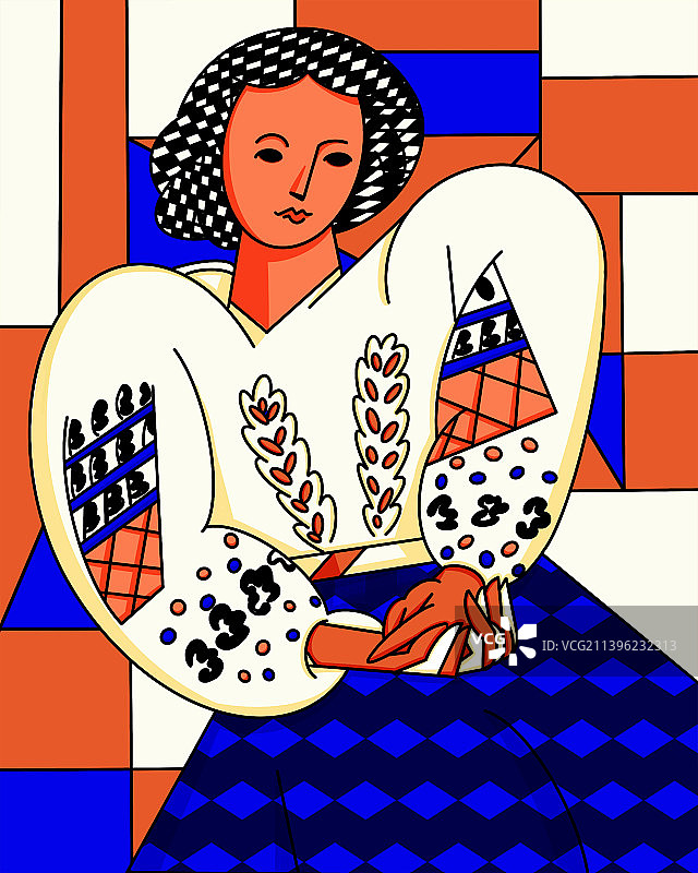 名画插画-罗马尼亚人的上衣图片素材