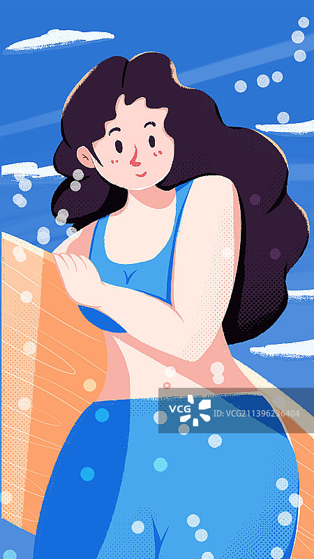 女孩夏季冲浪图片素材