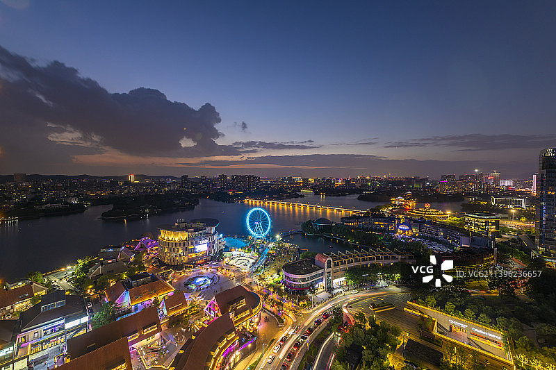 南京江宁百家湖全景图片素材