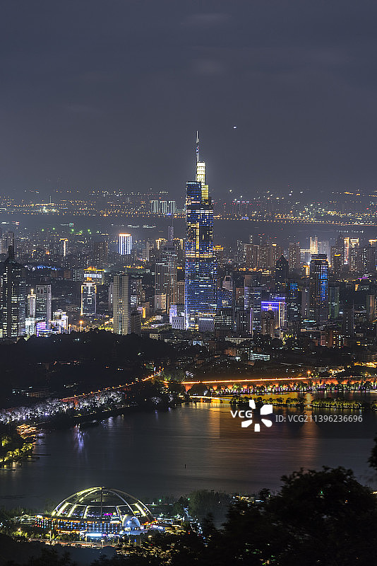 南京城市夜景图片素材
