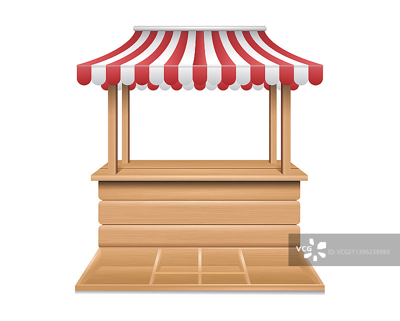 逼真的条纹集市摊位图片素材