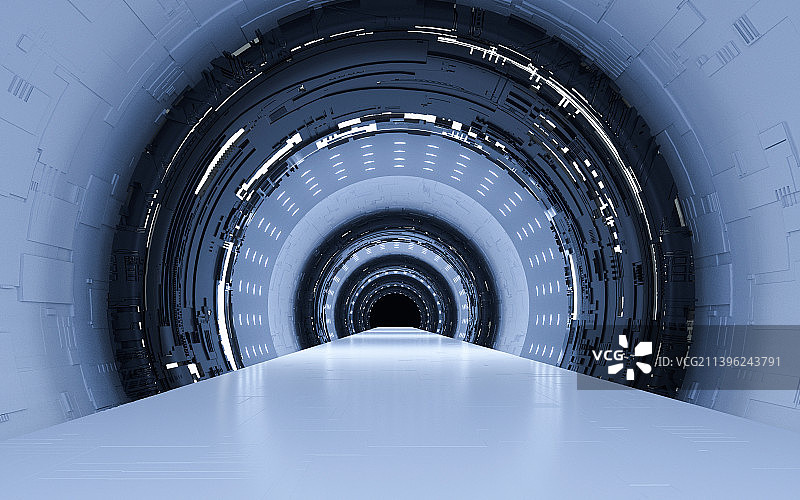 3D渲染科幻未来隧道图片素材