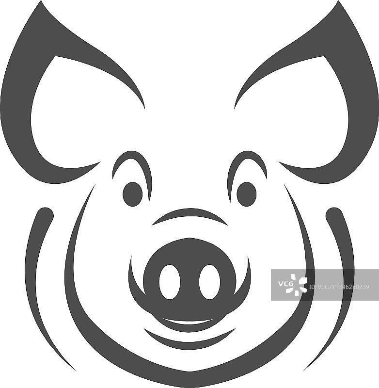 小猪图标logo设计概念模板图片素材