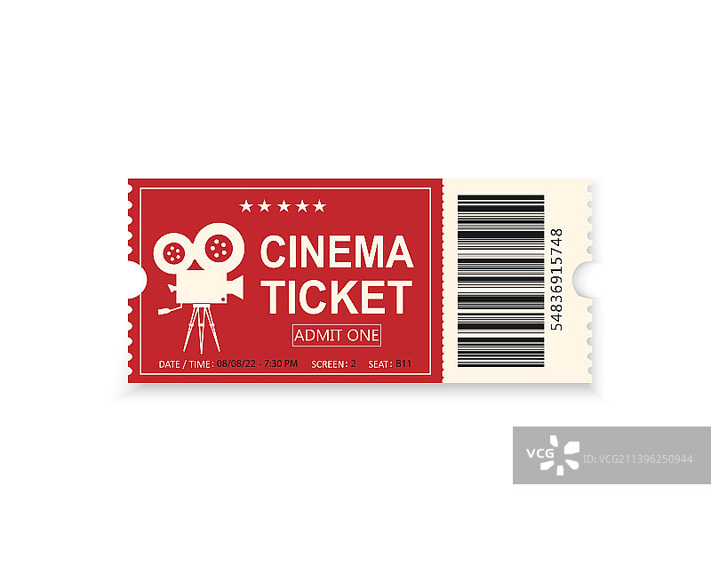 红色电影票图片素材