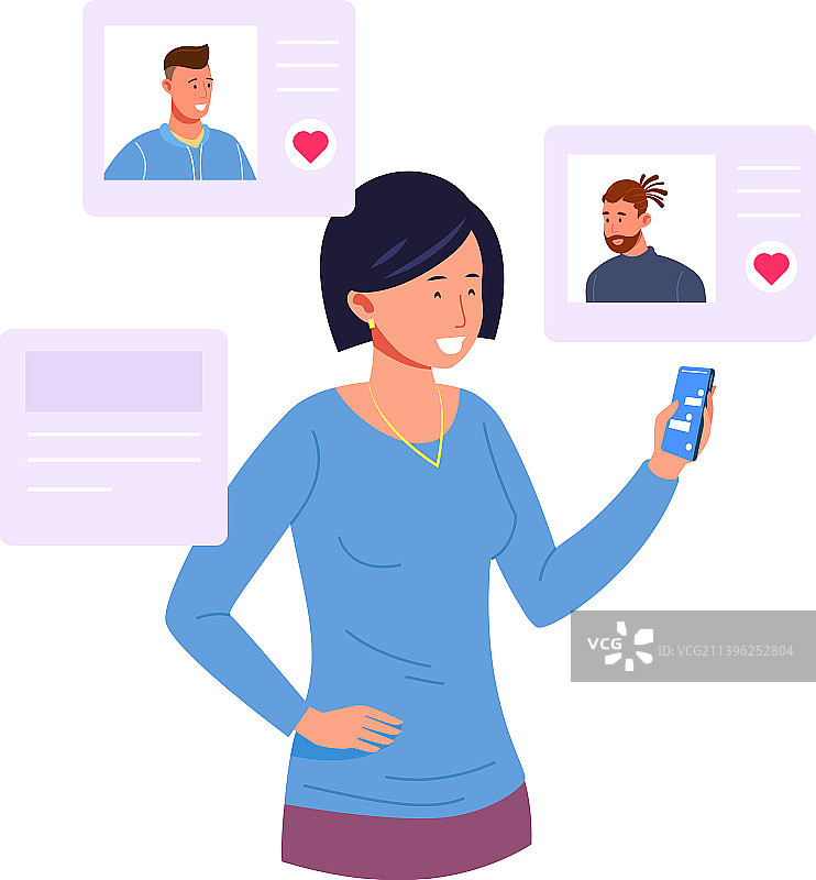 女人在约会软件上喜欢男人图片素材