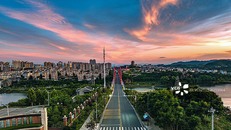 夷陵区小溪塔夜景图片素材