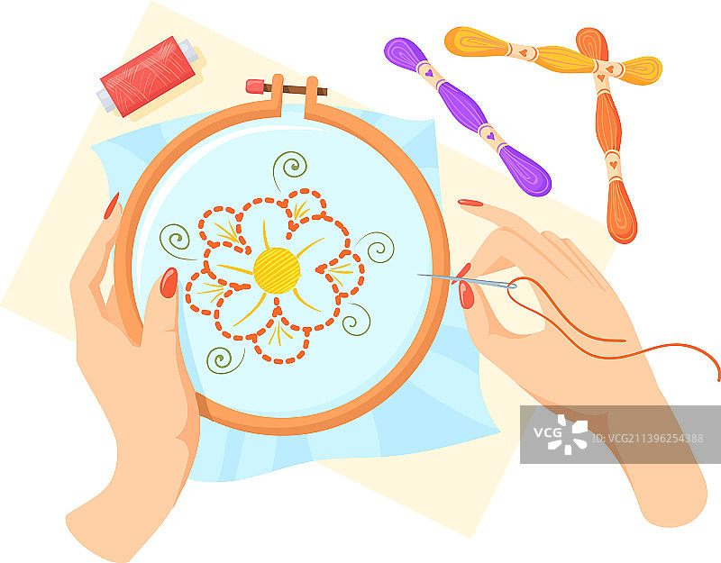 手工刺绣图标，缝纫女性之手图片素材