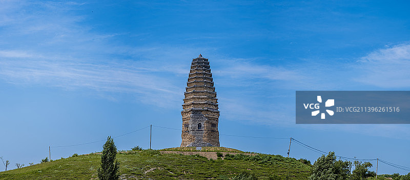 内蒙古赤峰市敖汉旗武安州白塔夏日风光图片素材