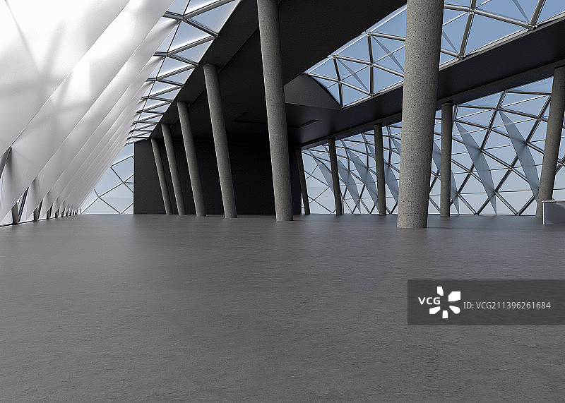 现代玻璃大厅室内建筑图片素材