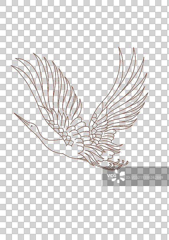 仙鹤元素中国风国潮插画动物飞装饰图片素材