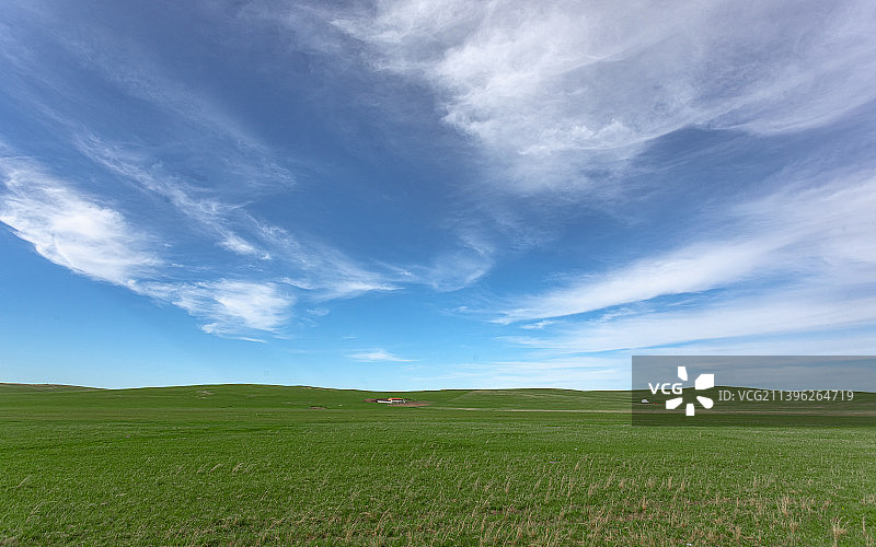 内蒙草原和天空图片素材