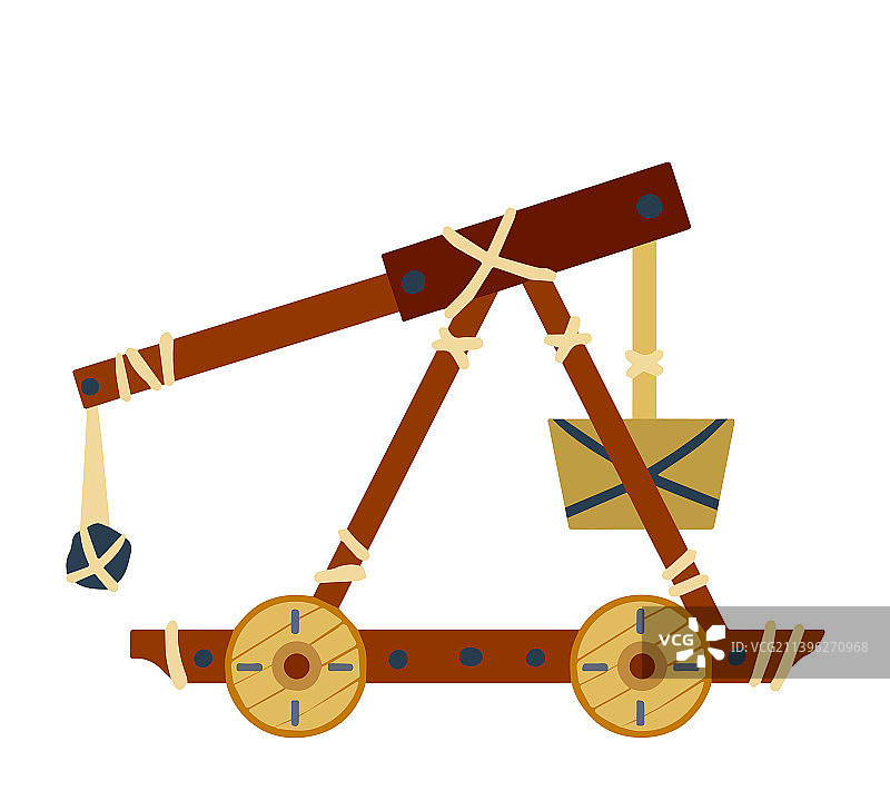 用于围攻的古代武器：投石机图片素材