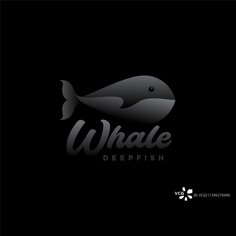 现代鲸鱼深色抽象Logo设计图片素材