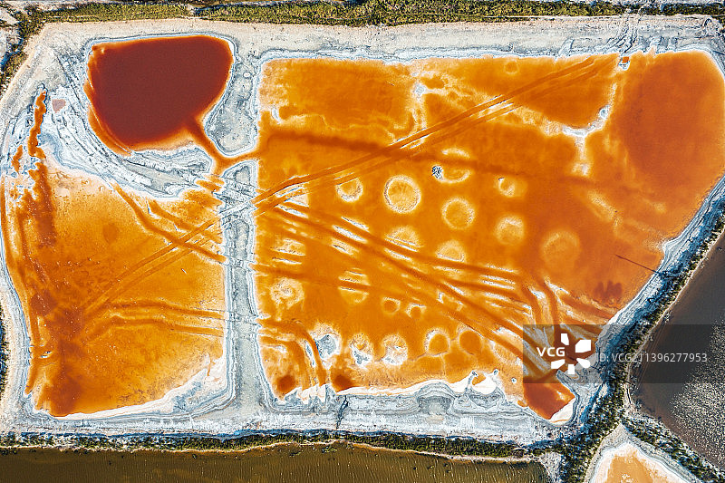 山西运城盐湖航拍特写图片素材