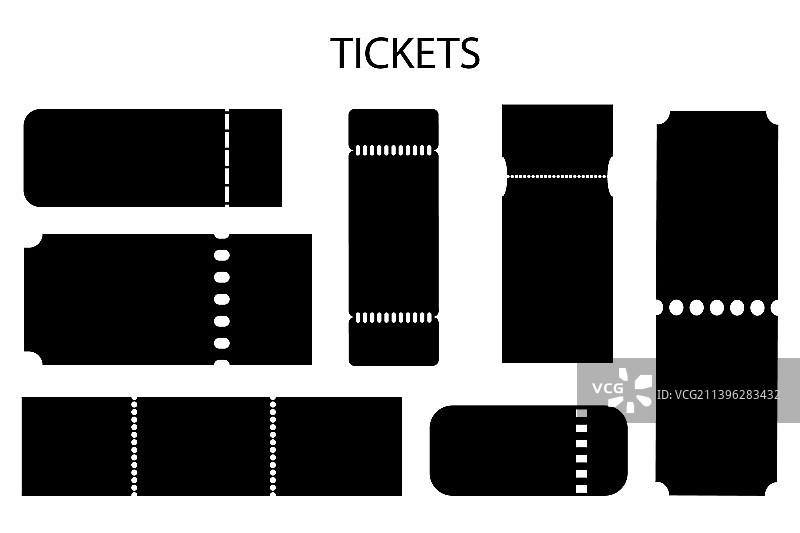现代风格网页设计元素中的黑色票券图片素材