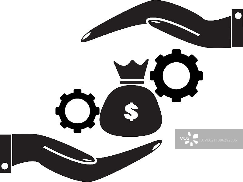 白色背景上的资产管理图标图片素材