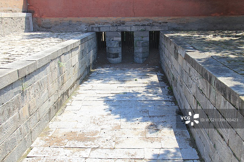 河北易县清西陵：昌西陵（清仁宗嘉庆皇帝孝和睿皇后的陵）排水设施图片素材