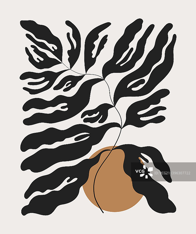 现代潮流马蒂斯风格抽象花卉海报图片素材