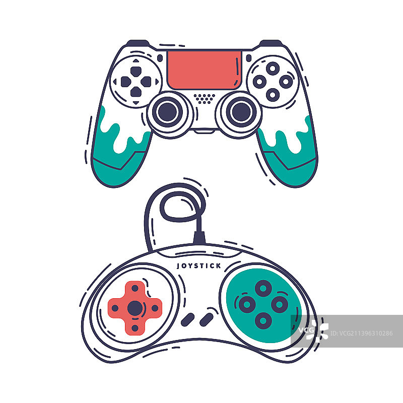 用作游戏控制器的游戏手柄和输入设备图片素材