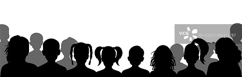 礼堂里孩子们的剪影图片素材