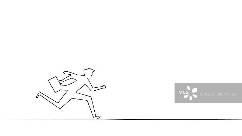 奔跑的商务人士连续线条图片素材