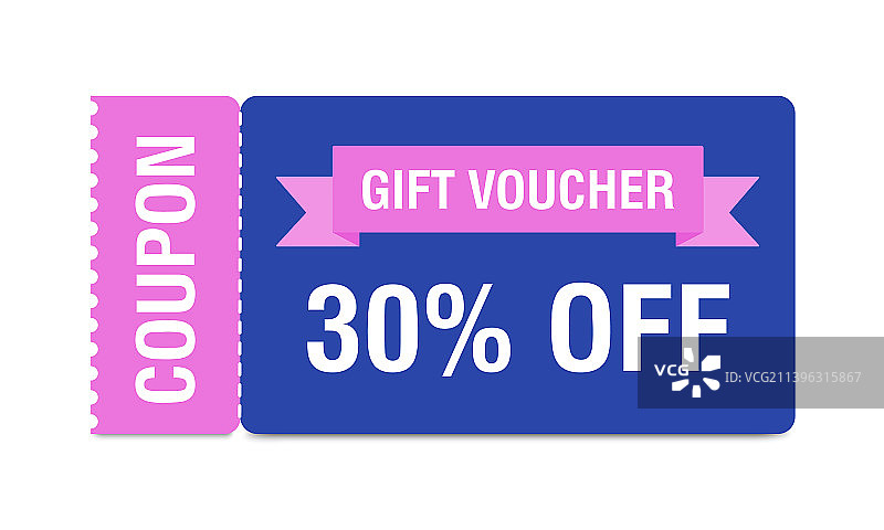 30%折扣优惠券模型图片素材