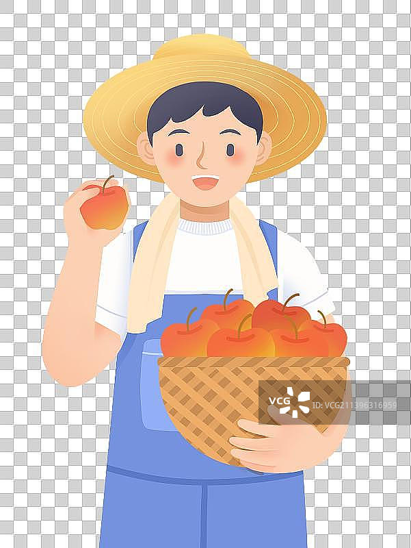 丰收的农民插画图片素材