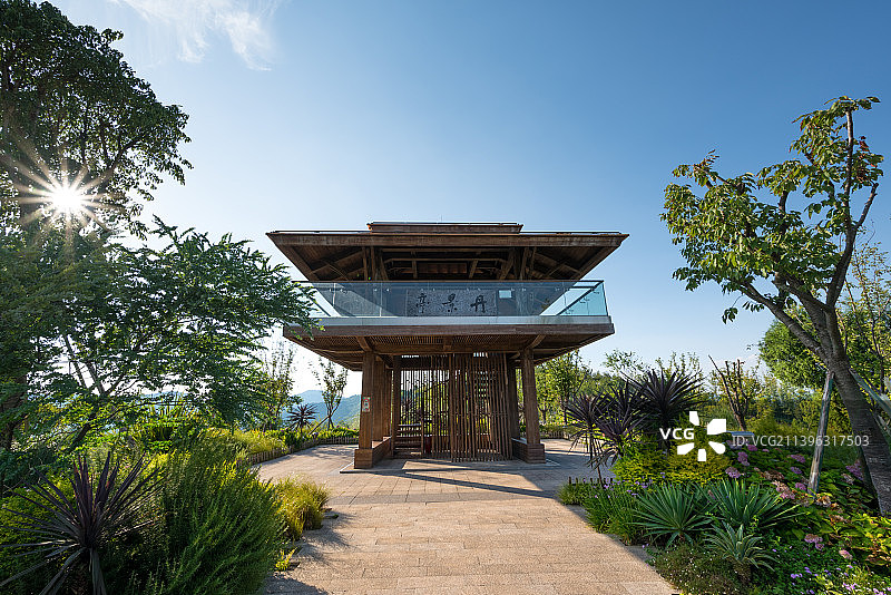 成都龙泉山城市森林公园丹景山丹景亭图片素材