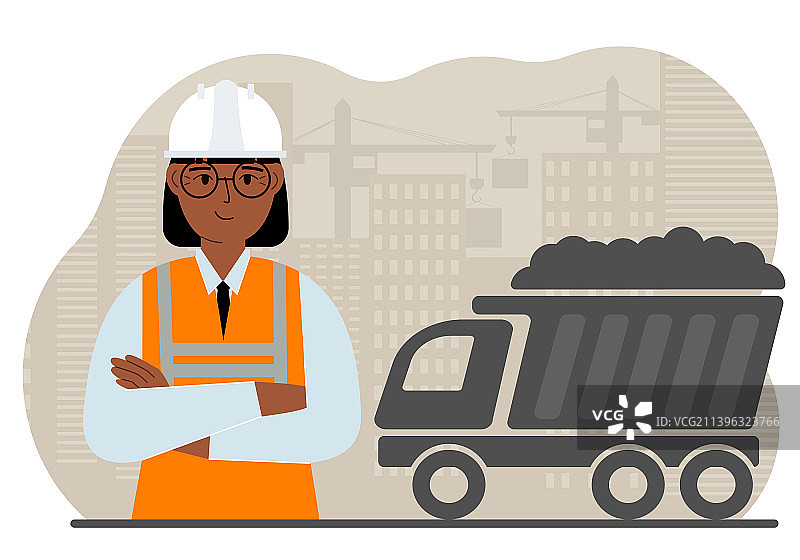 穿马甲戴安全帽的土木工程师图片素材