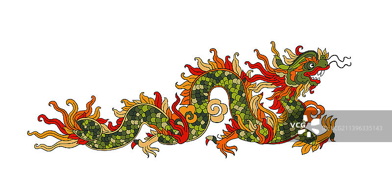 中国新年龙形装饰艺术图案图片素材