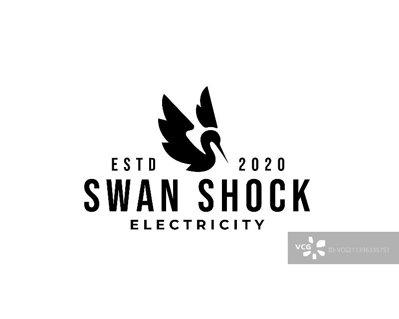 抽象电子黑天鹅设计logo图片素材