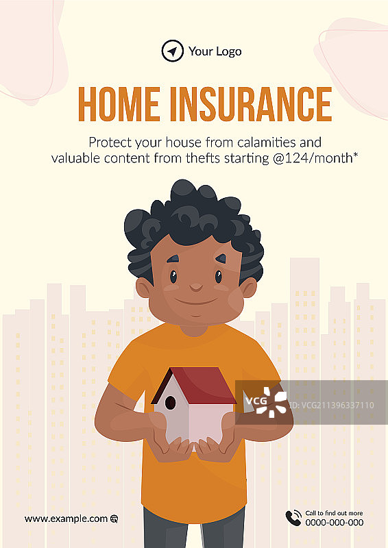 房屋保险宣传单设计图片素材