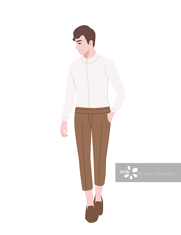 穿着休闲时装的可爱年轻男人图片素材