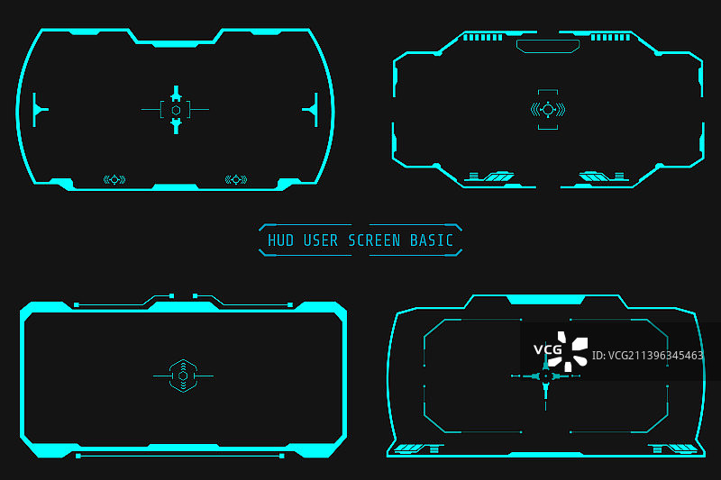 HUD未来UI界面基本元素合集图片素材