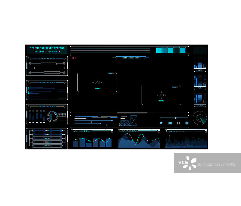 HUD虚拟全息UI屏幕界面元素图片素材