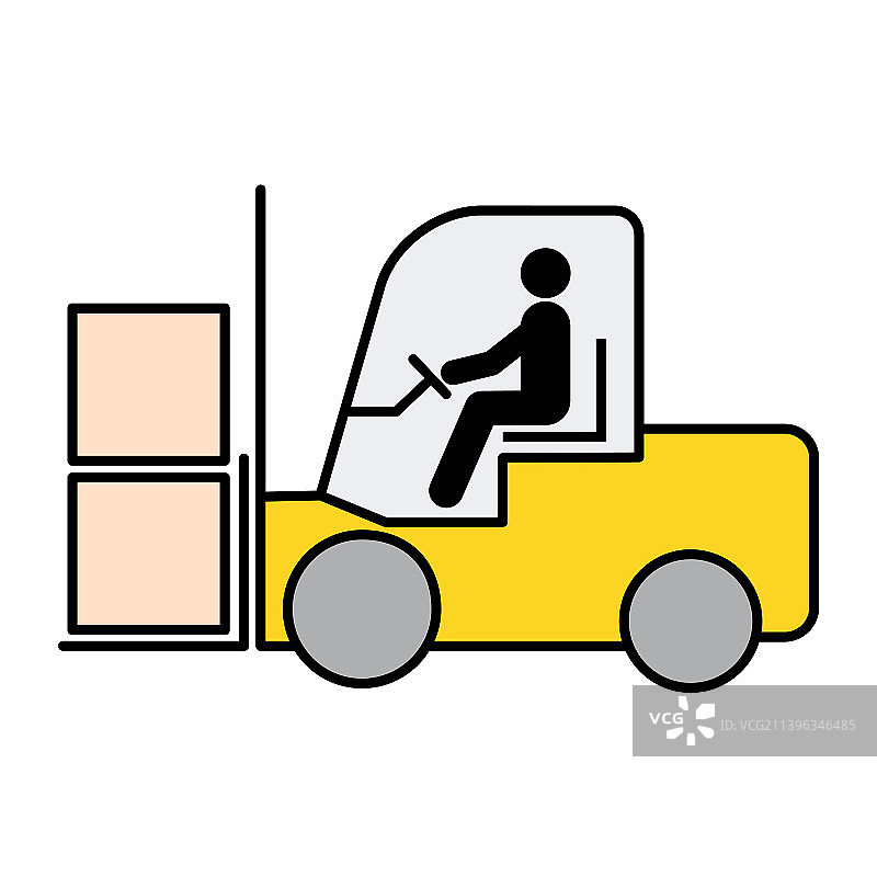 叉车运输图标工业车辆机械图片素材