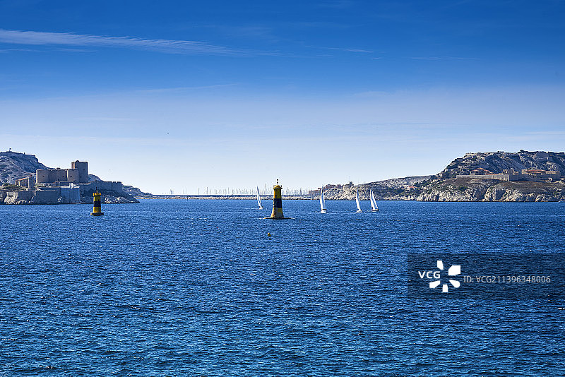 地中海，法国，马赛，伊夫岛，伊夫堡，大仲马《基督山伯爵》里的古堡图片素材