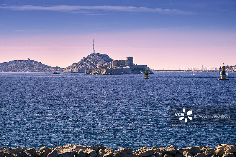 地中海，法国，马赛，伊夫岛，伊夫堡，大仲马《基督山伯爵》里的古堡图片素材