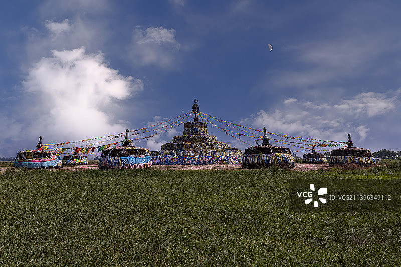 内蒙古呼和浩特呼和敖包。哈素海呼和敖包。图片素材