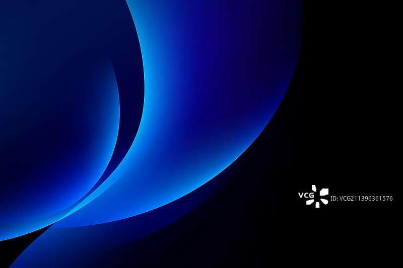 深蓝色背景上的抽象发光曲线图片素材