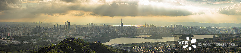 南京紫金山俯瞰城市全景图片素材