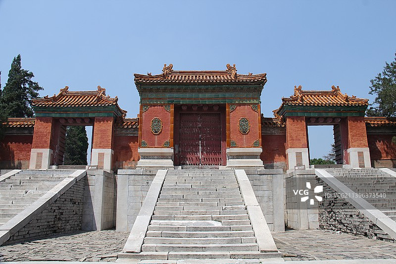 河北易县清西陵：崇陵【清德宗光绪皇帝载湉和孝定景皇后（隆裕太后）的合葬陵寝】隆恩门图片素材