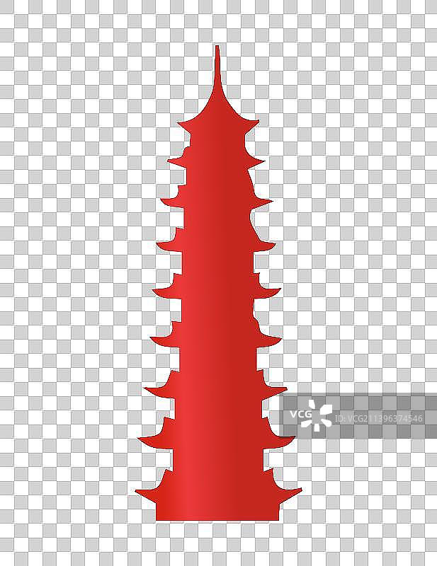 单个建筑剪影外轮廓插画图片素材